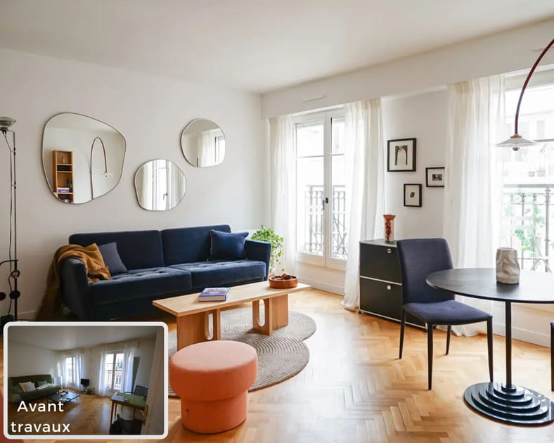Avant-apr&egrave;s&nbsp;: ce studio a maintenant un coin chambre &agrave; l'&eacute;cart de la pi&egrave;ce de vie