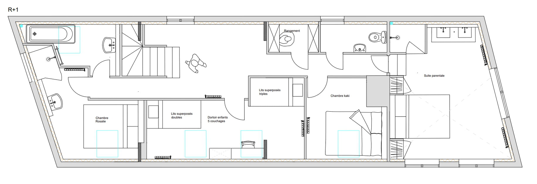 Apr&egrave;s&nbsp;: 4&nbsp;chambres avec un couloir