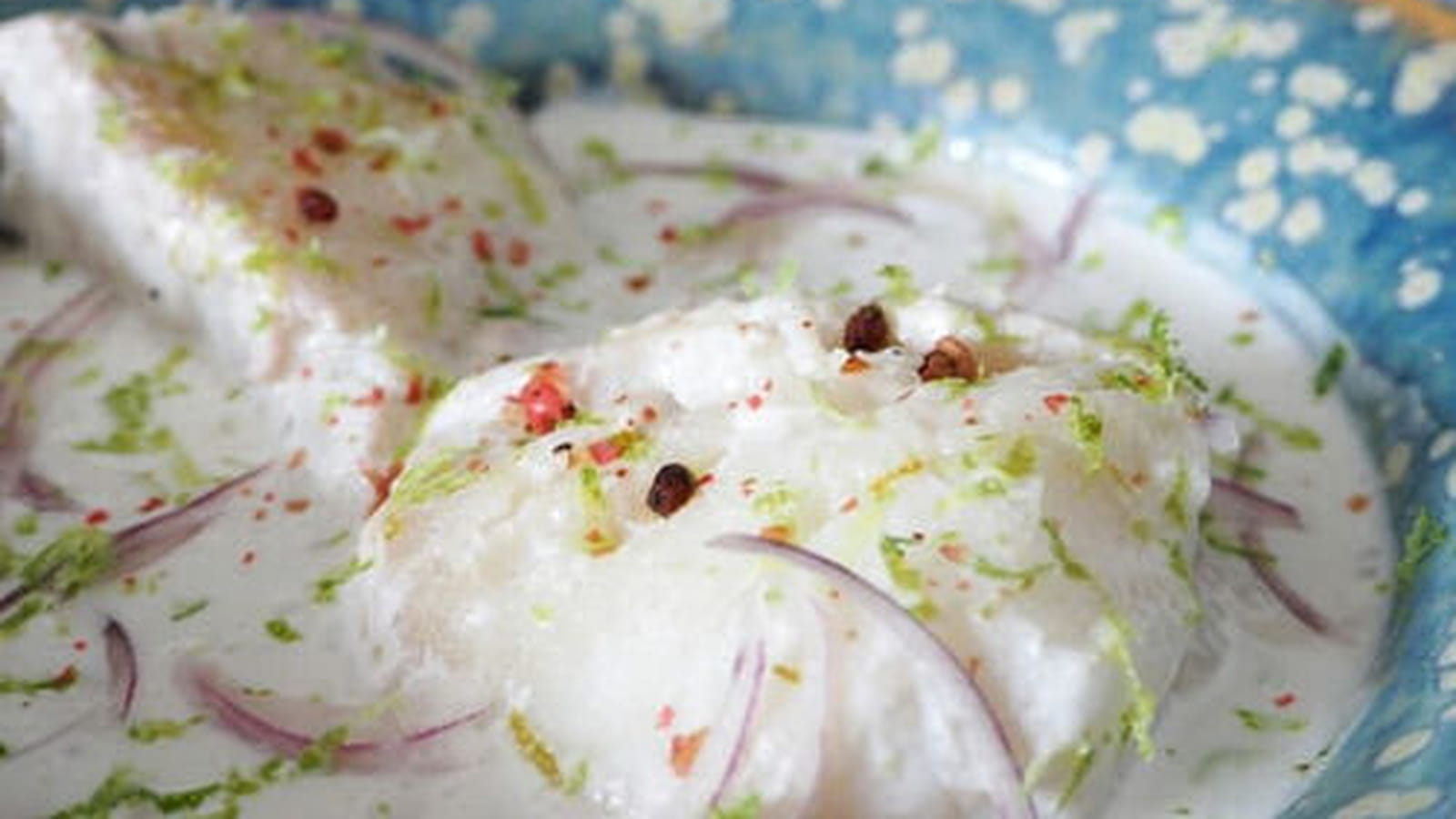 Dos de cabillaud au lait de coco, gingembre et citron vert