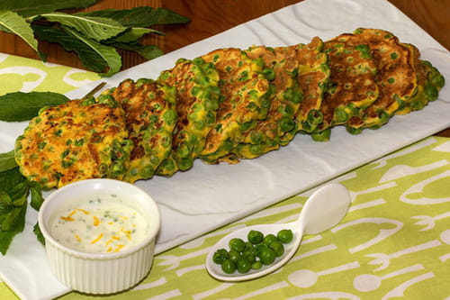 Galettes aux petits pois menthe et feta