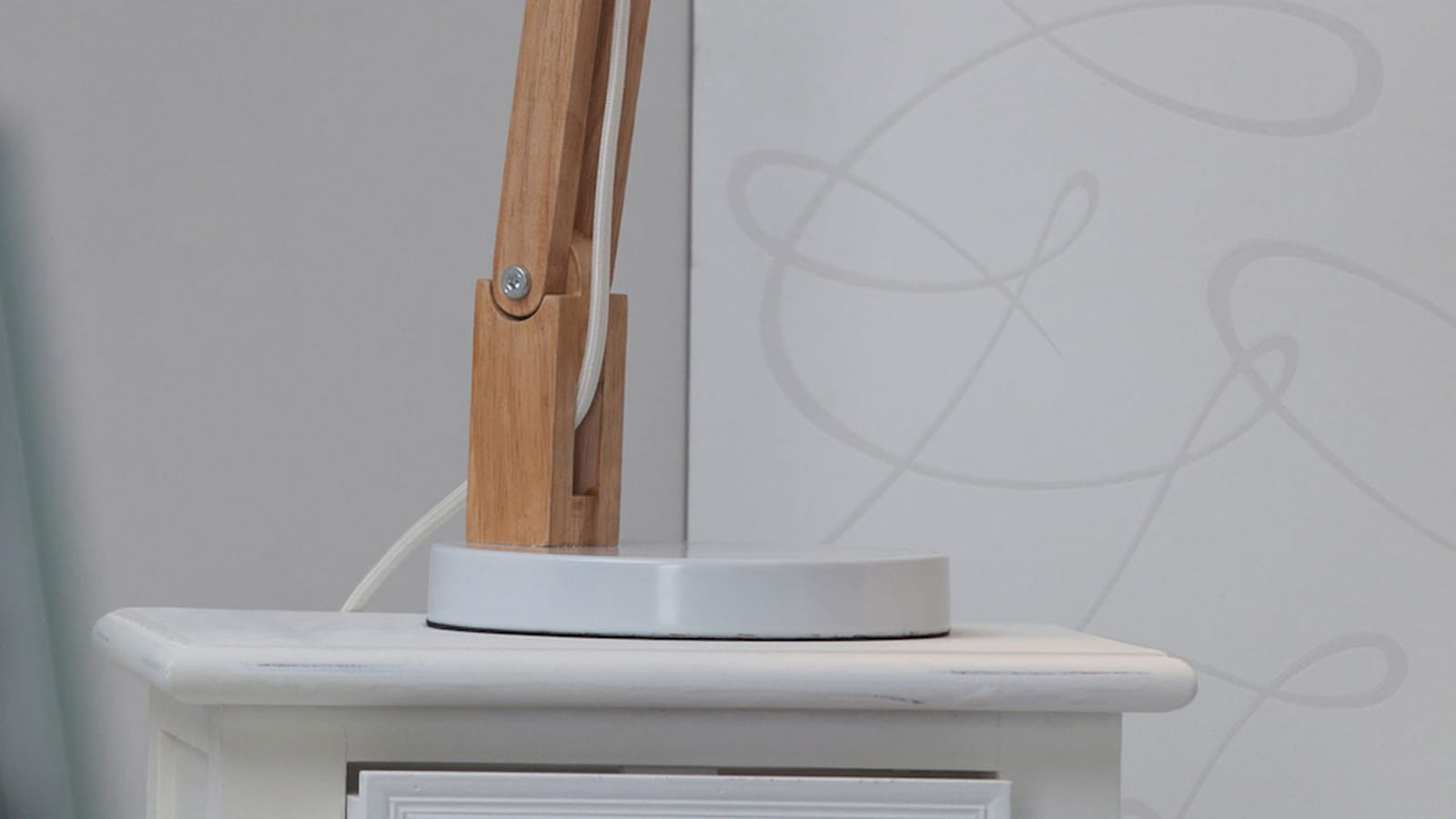 Lampe de chevet bois et tissu
