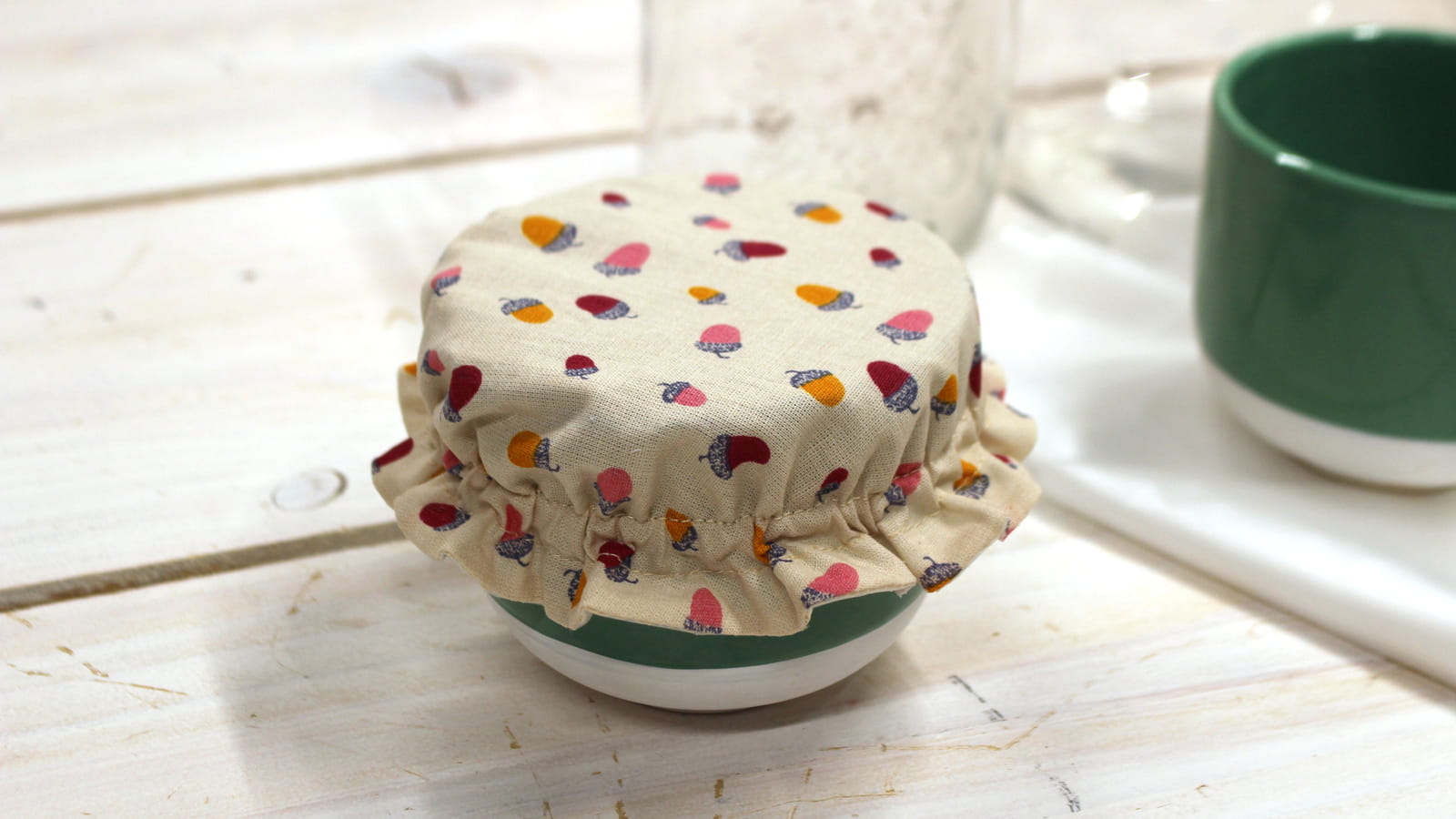 Couvercle alimentaire lavable en tissu 