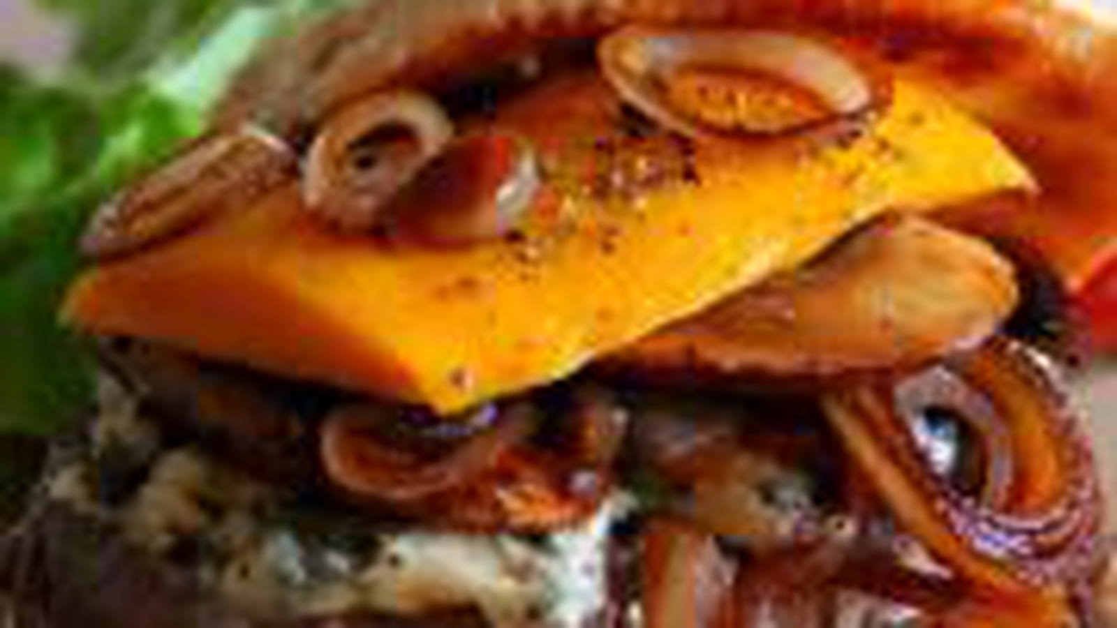 Burger au roquefort et mangue
