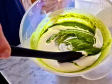 Petits bavarois aux petits pois et œufs de truite : Etape 1