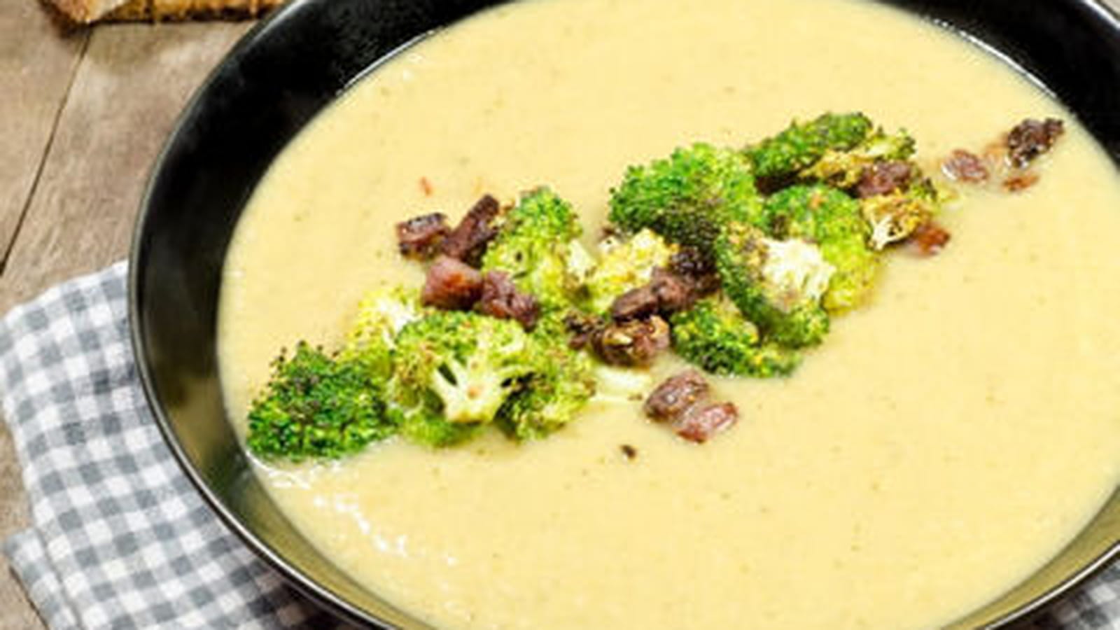 Soupe au chou, brocoli brûlé