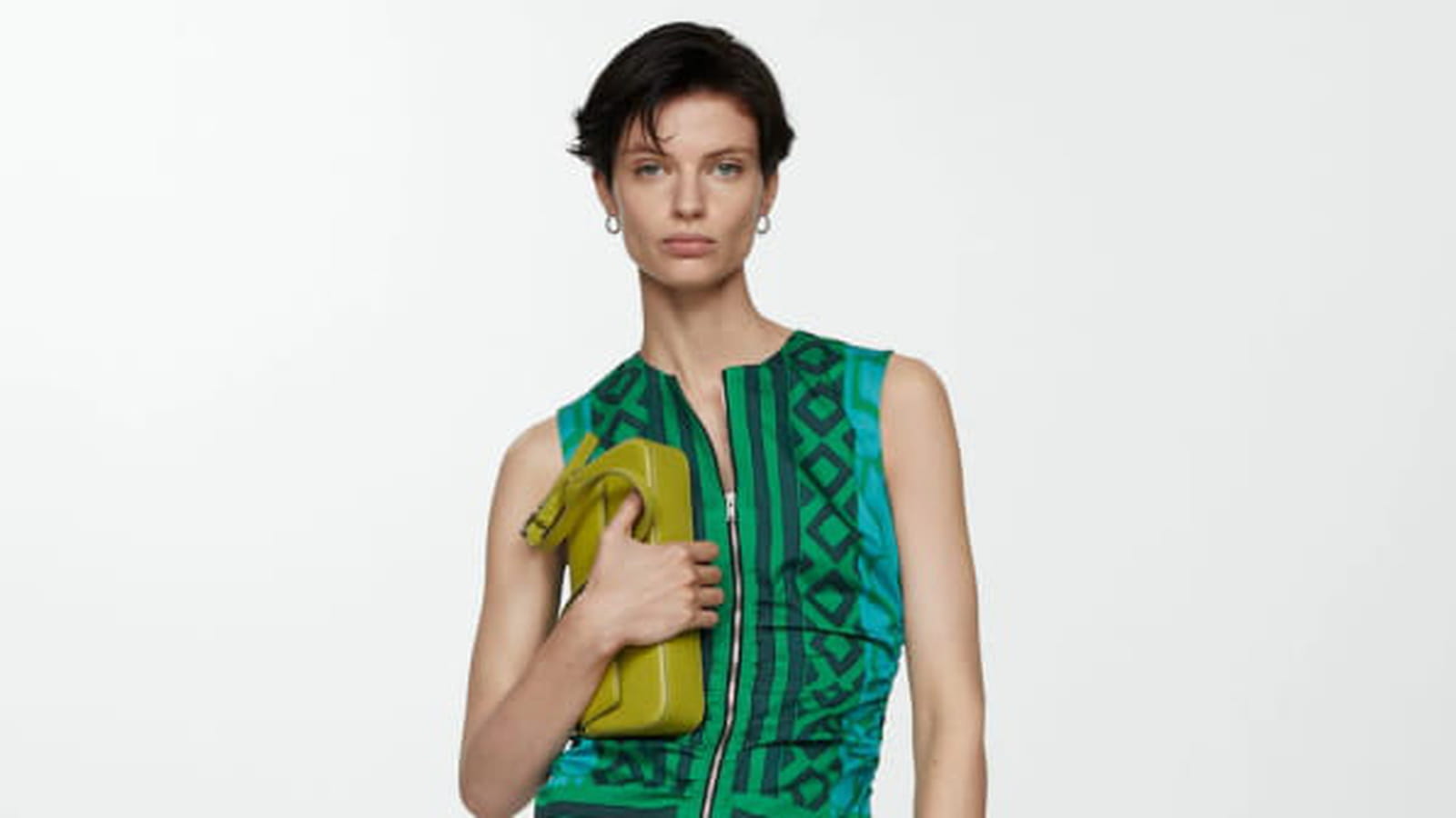 Robe vert et bleu Mango