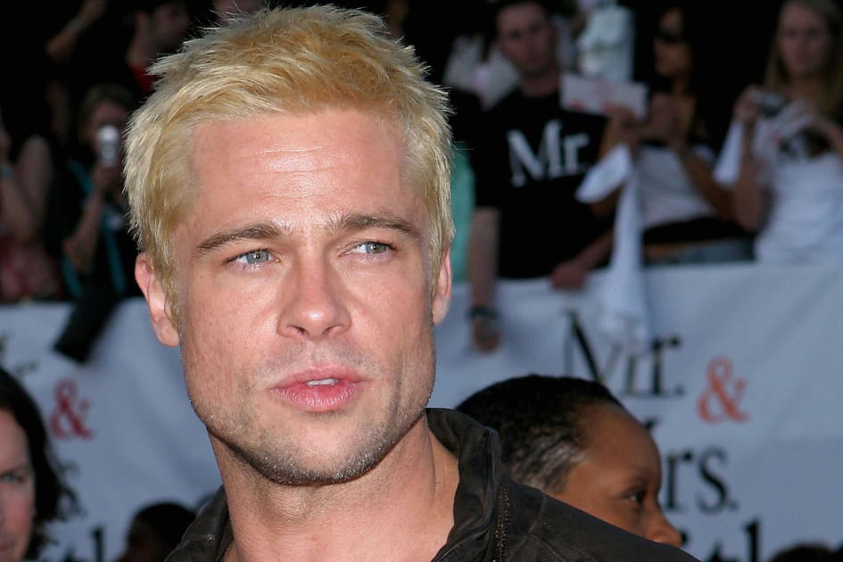 Les cheveux d&eacute;color&eacute;s de Brad Pitt