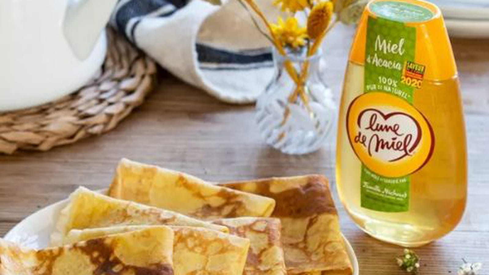 Crêpes au miel d’acacia Lune de miel