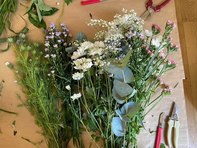 Pr&eacute;paration des fleurs et du feuillage