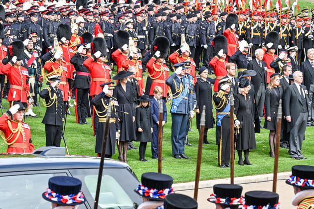 Princesse Charlotte et la famille royale - Fun&eacute;railles d'Elizabeth II