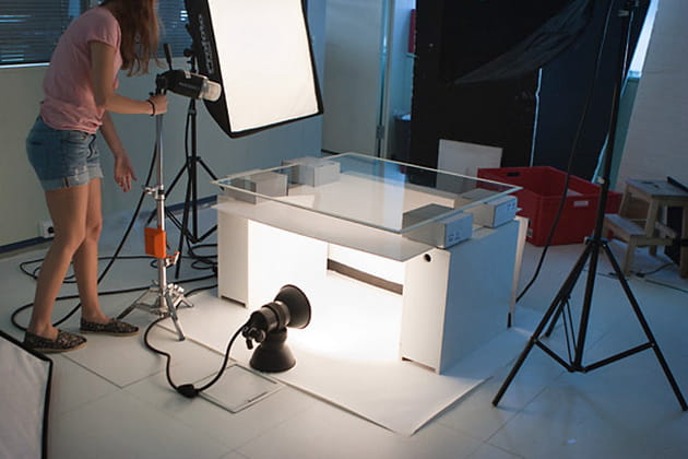 Installation pour un pack-shot de bijoux