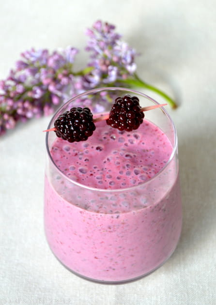 Smoothie aux m&ucirc;res et graines de Chia