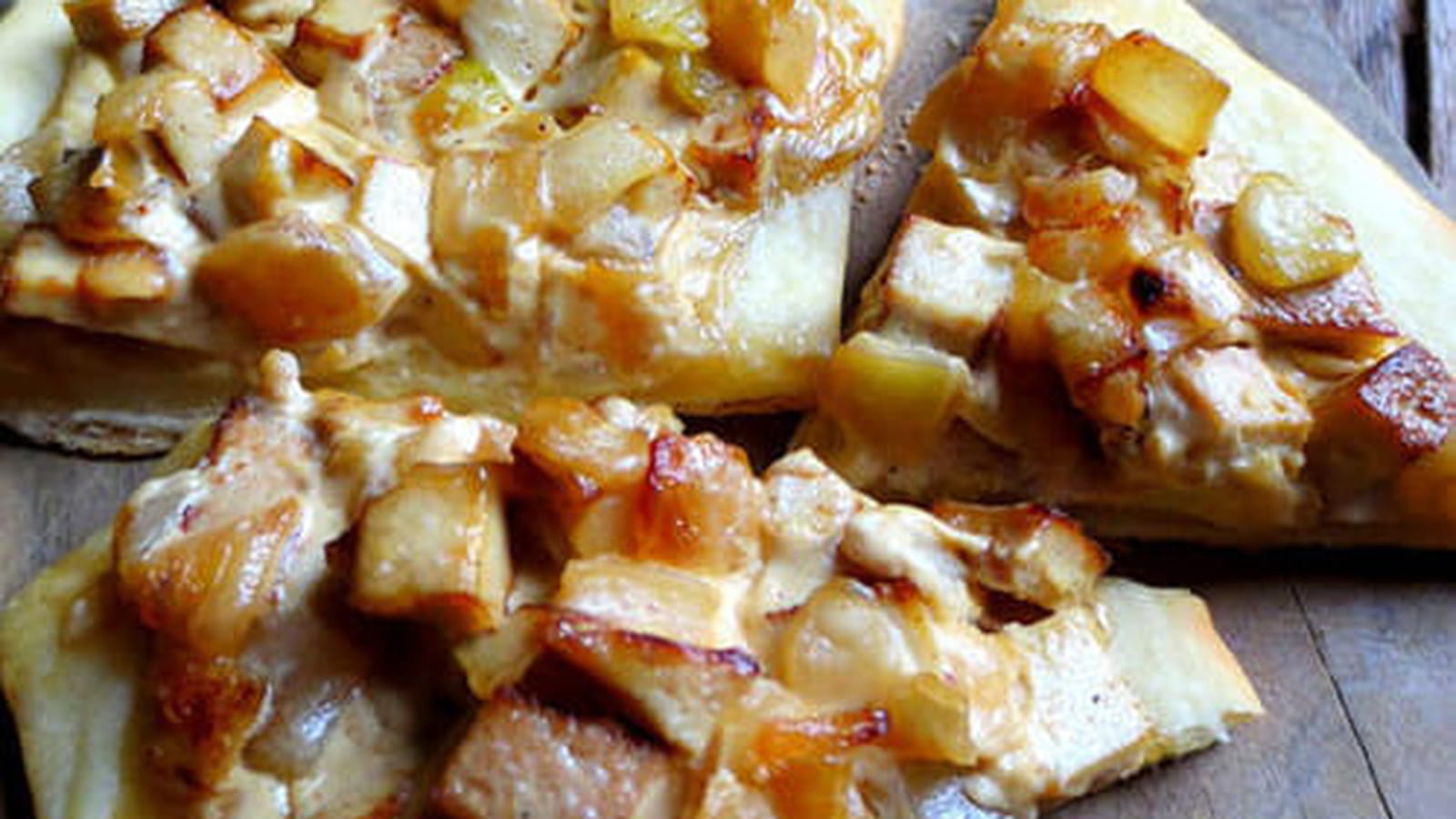 Flammekueche ou tarte flambée alsacienne vegan