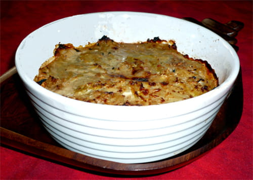 Gratin d'endives au foie gras et noix