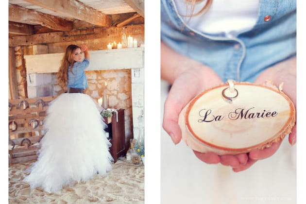 D&eacute;co de mariage rustique chic&nbsp;: marque-place de la mari&eacute;e