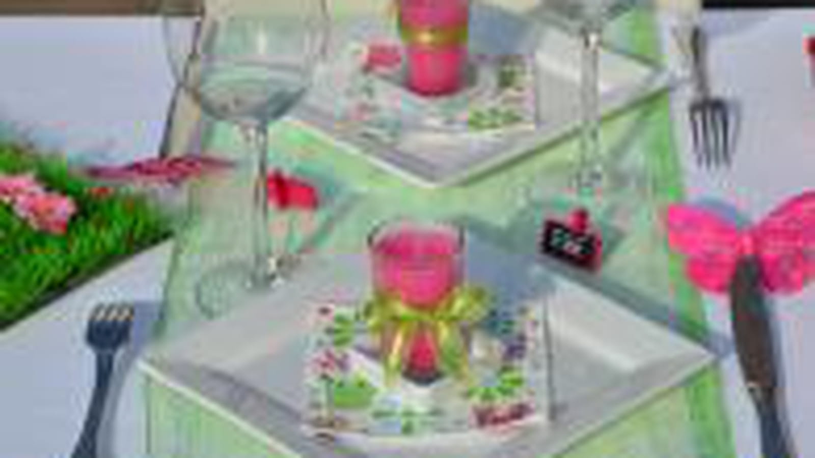 Rose et vert