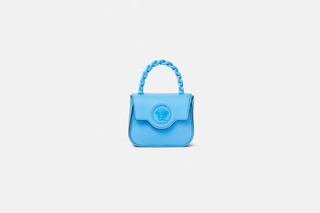 Mini sac &agrave; main bleu de Versace