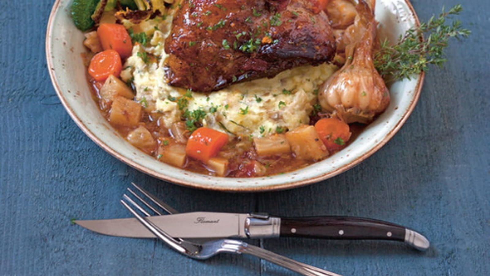 Souris d’agneau aux légumes racines