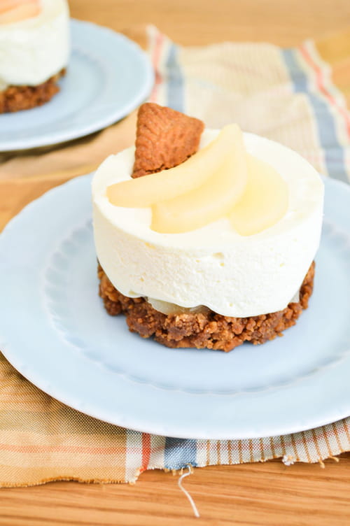 Mini cheesecake sans cuisson aux poires et Spéculoos