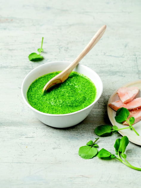 Velout&eacute; de cresson et saumon bio