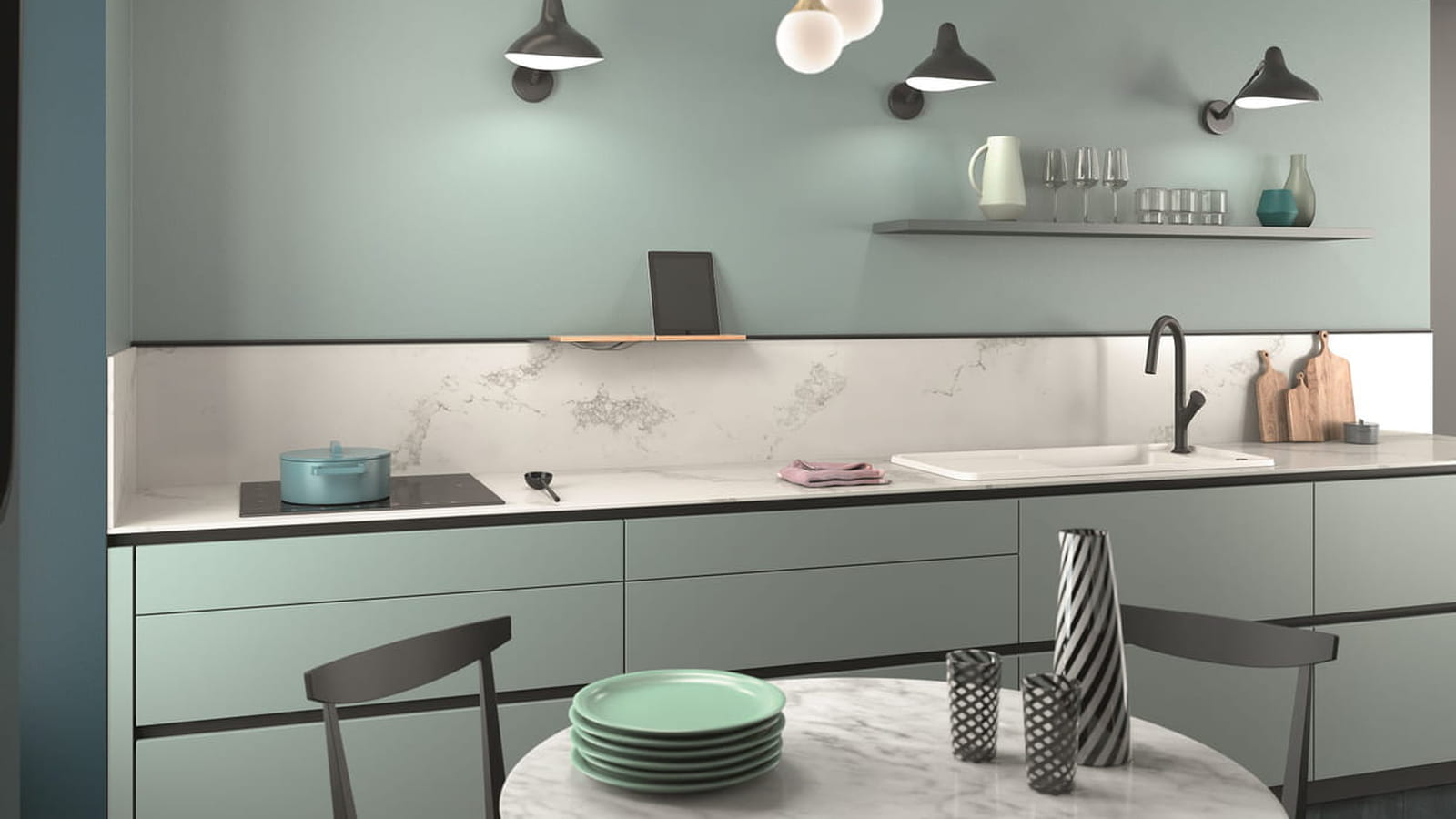 Cuisine vert amande