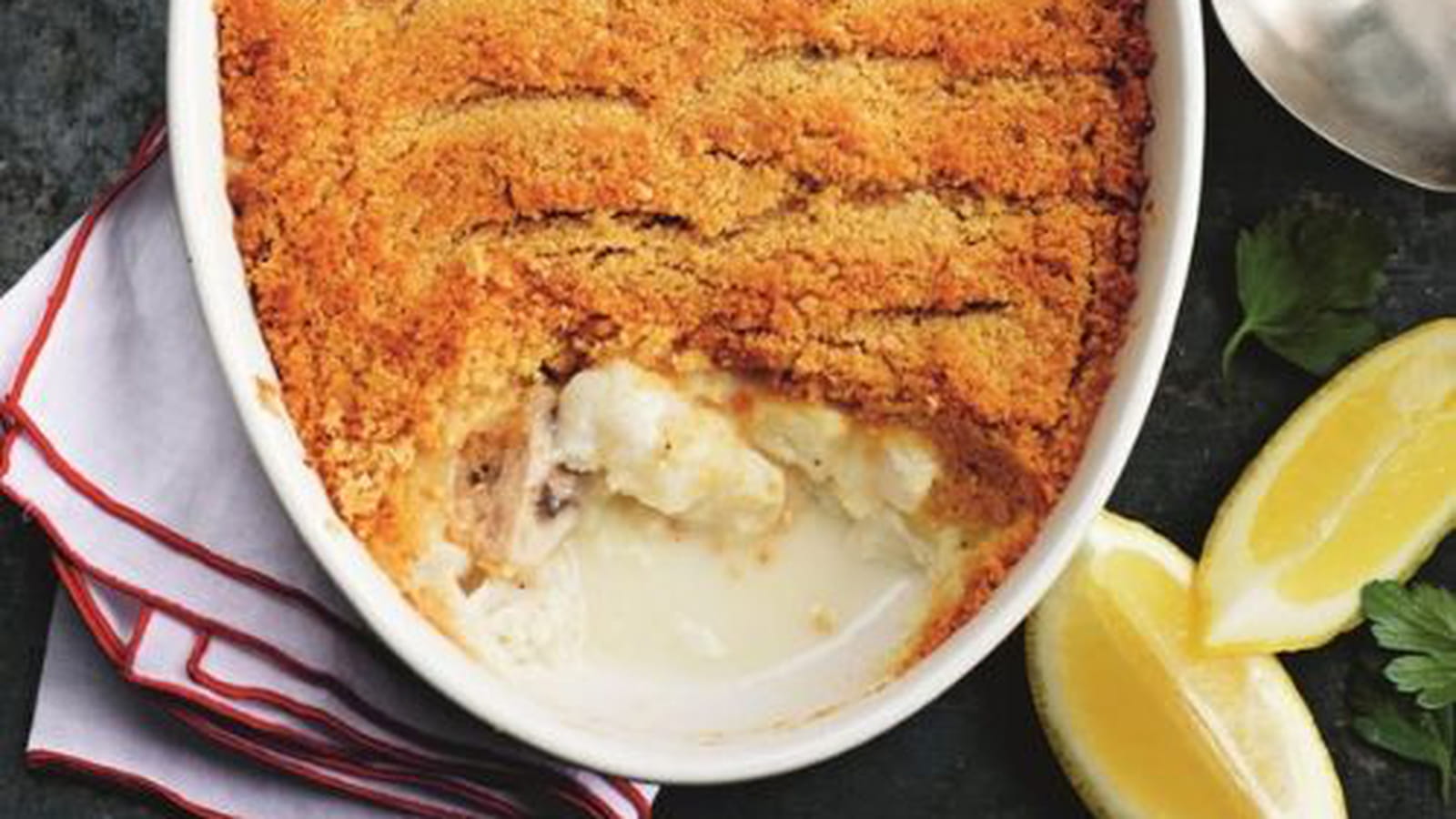 Crumble de cabillaud au citron et parmesan