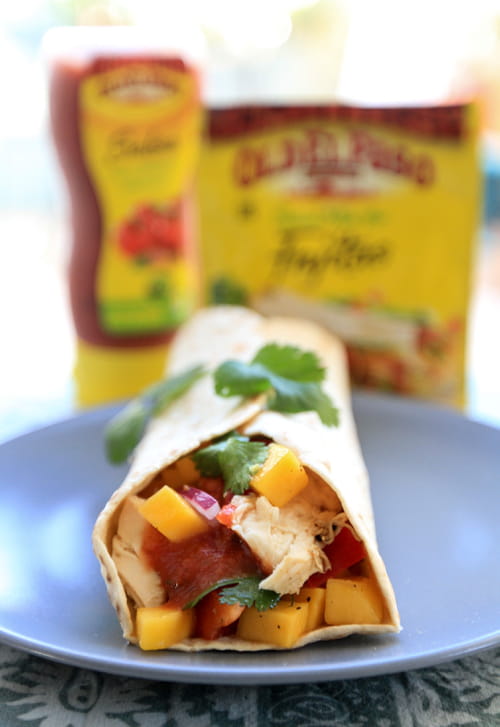 Fajitas au poulet et à la mangue