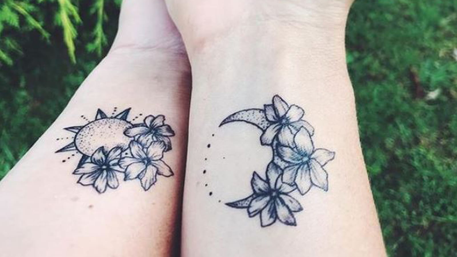 Lune et soleil fleuris
