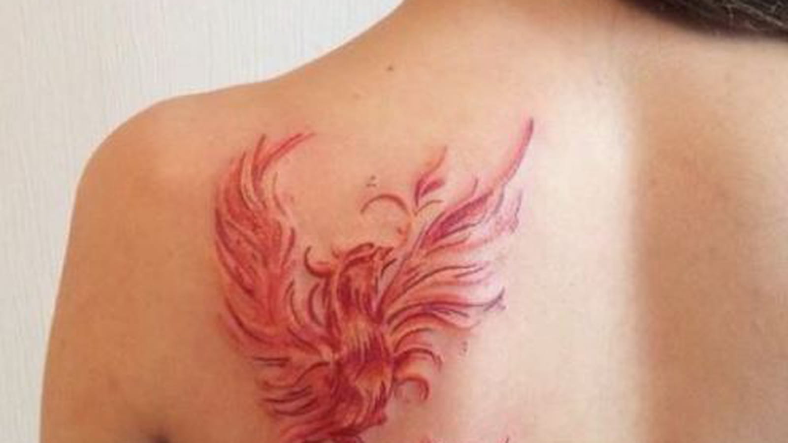 Phoenix rouge sur l'omoplate
