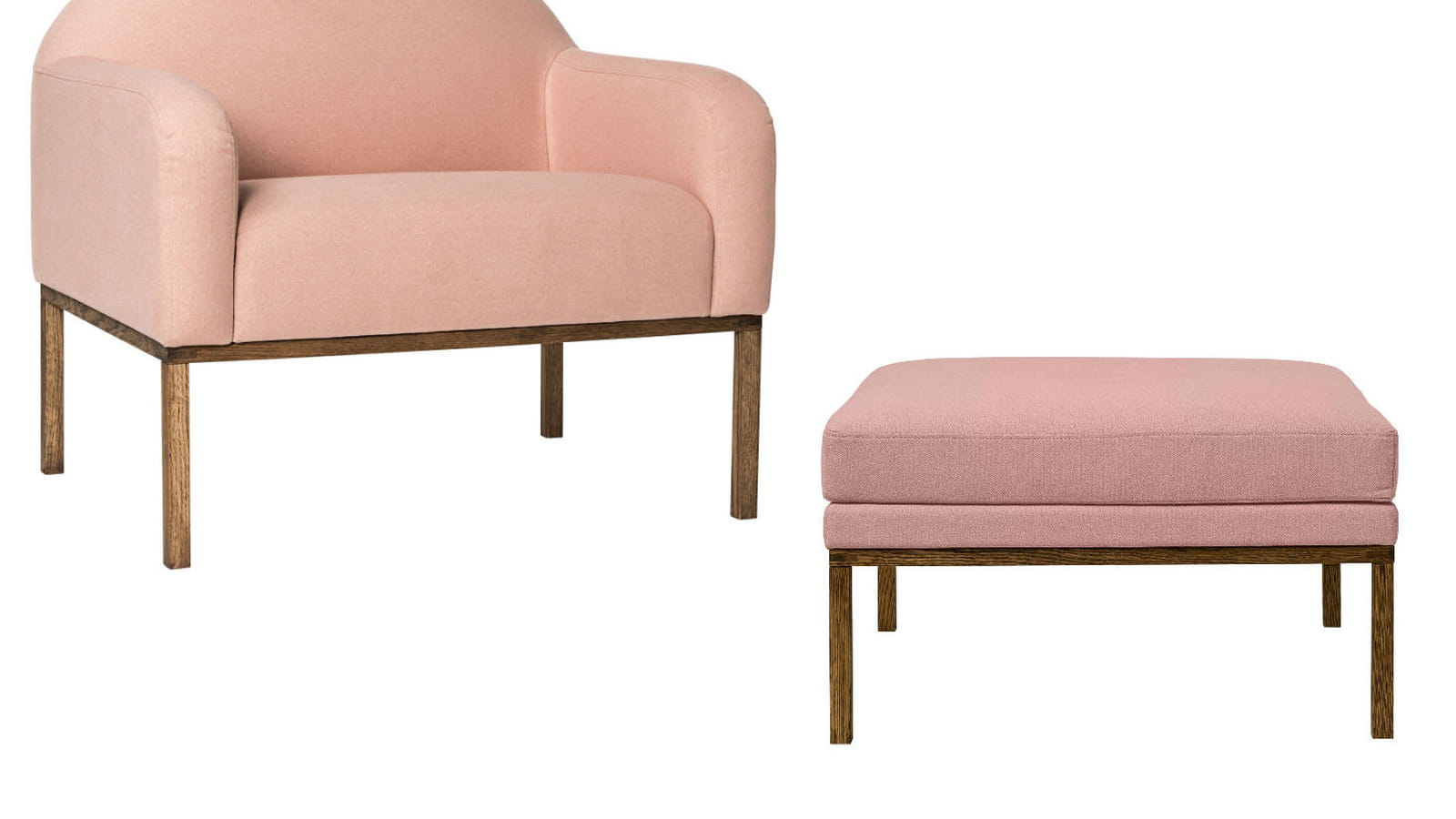 Fauteuil et ottoman scandinaves