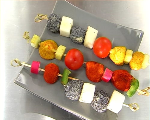 Trio de brochettes apéritives au Reblochon