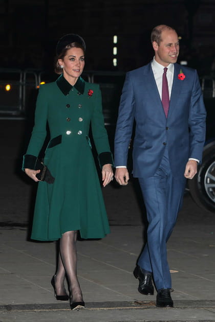 Kate Middleton en manteau Catherine Walker en 2018