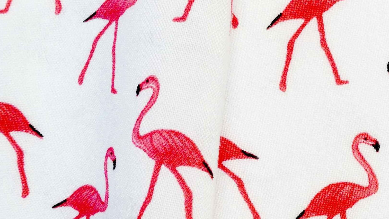 Voile viscose imprimé de Flamants roses de Mondial Tissus