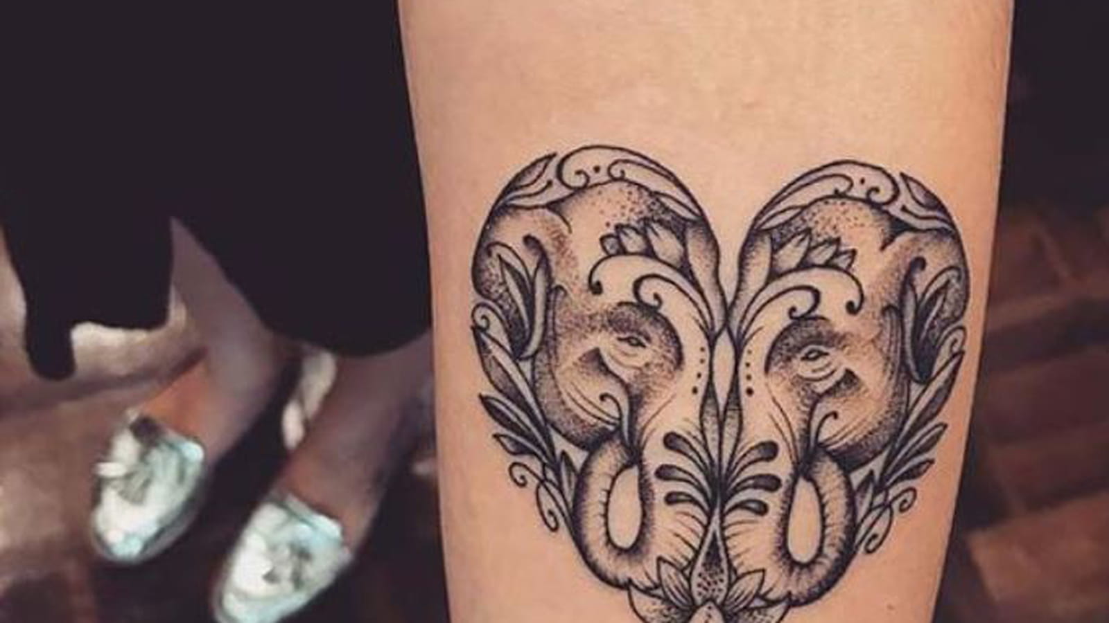 Coeur d'éléphants sur l'avant-bras