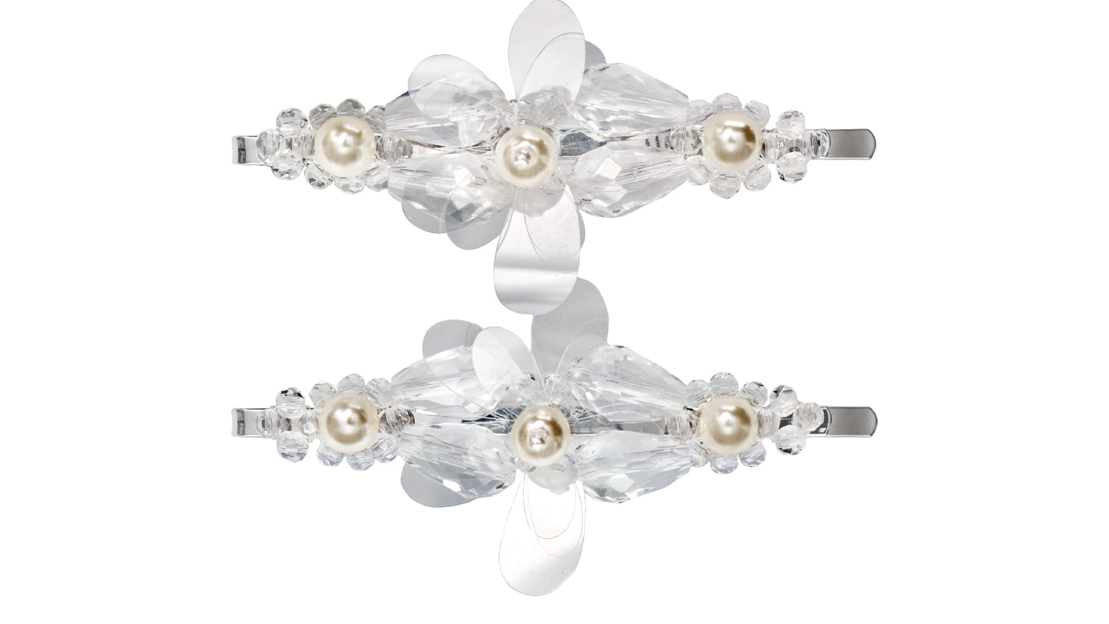 Barrettes à perles fleurs