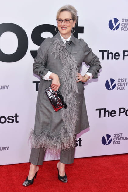 Meryl Streep en total look gris