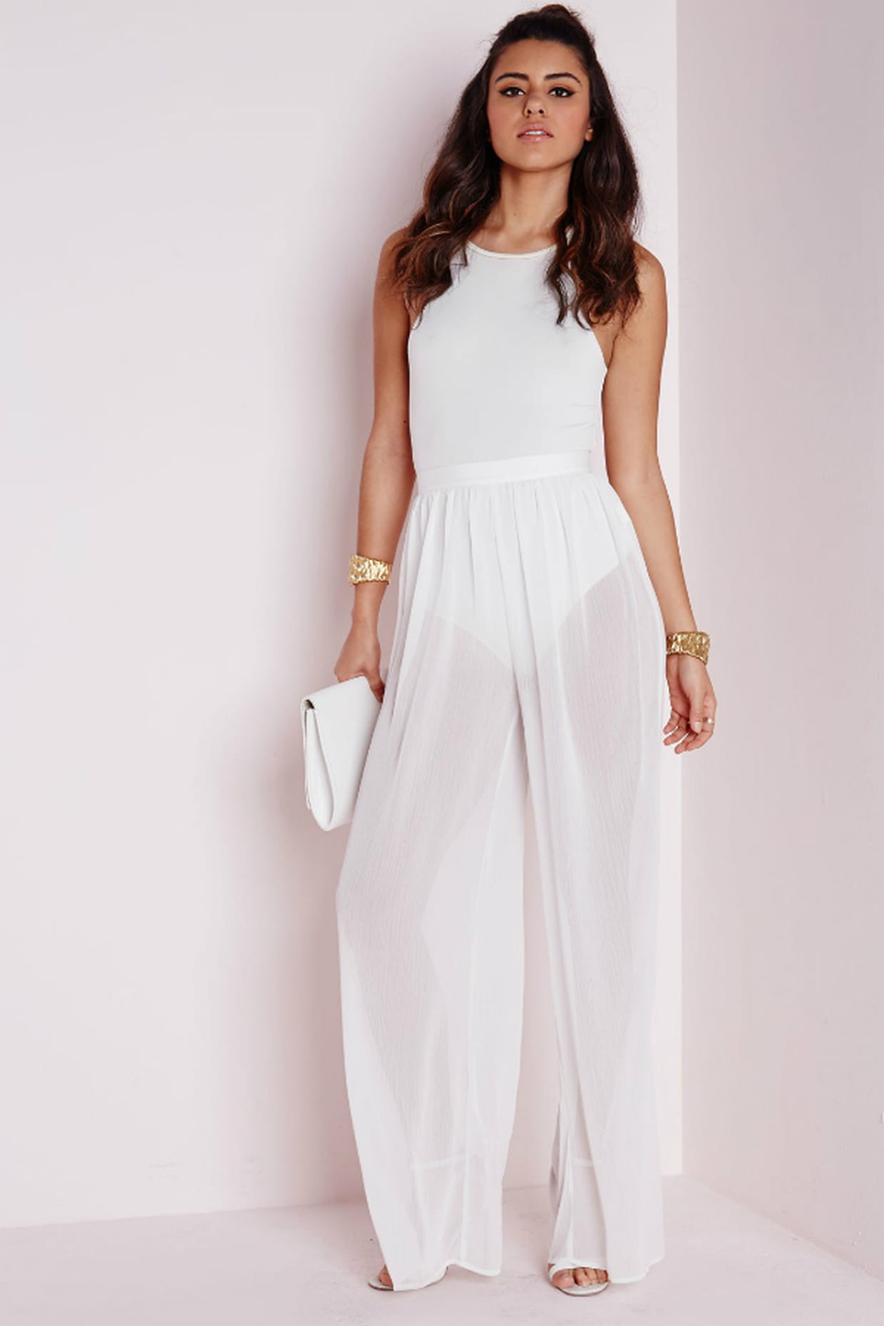 Pantalon Taille 6 Missguided Gris Clair - Coupe Tapered Et Montante - Occasion Très Bon État