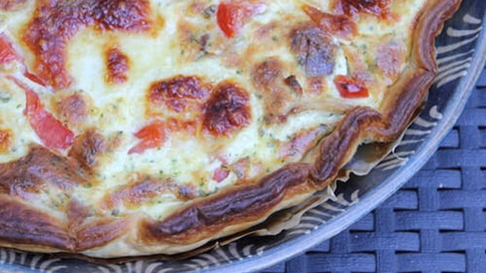 Quiche au poulet rôti et mozzarella