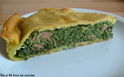 Tourte à la ricotta, épinards et jambon