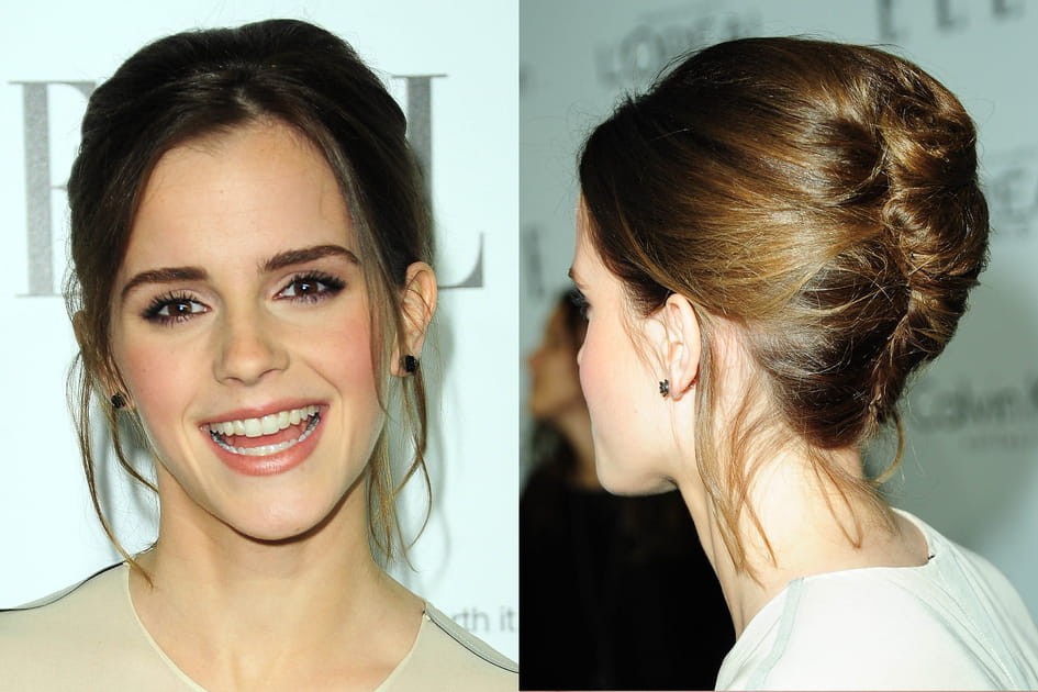 Le chignon banane ch&acirc;tain d'Emma Watson