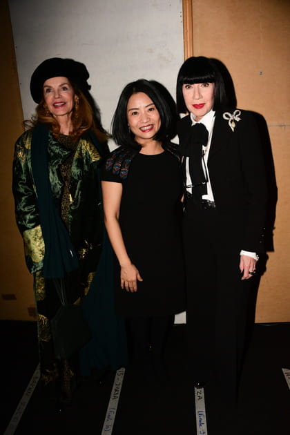 Cyrielle Clair, Guo Pei et Chantal Thomass au d&eacute;fil&eacute; Guo Pei