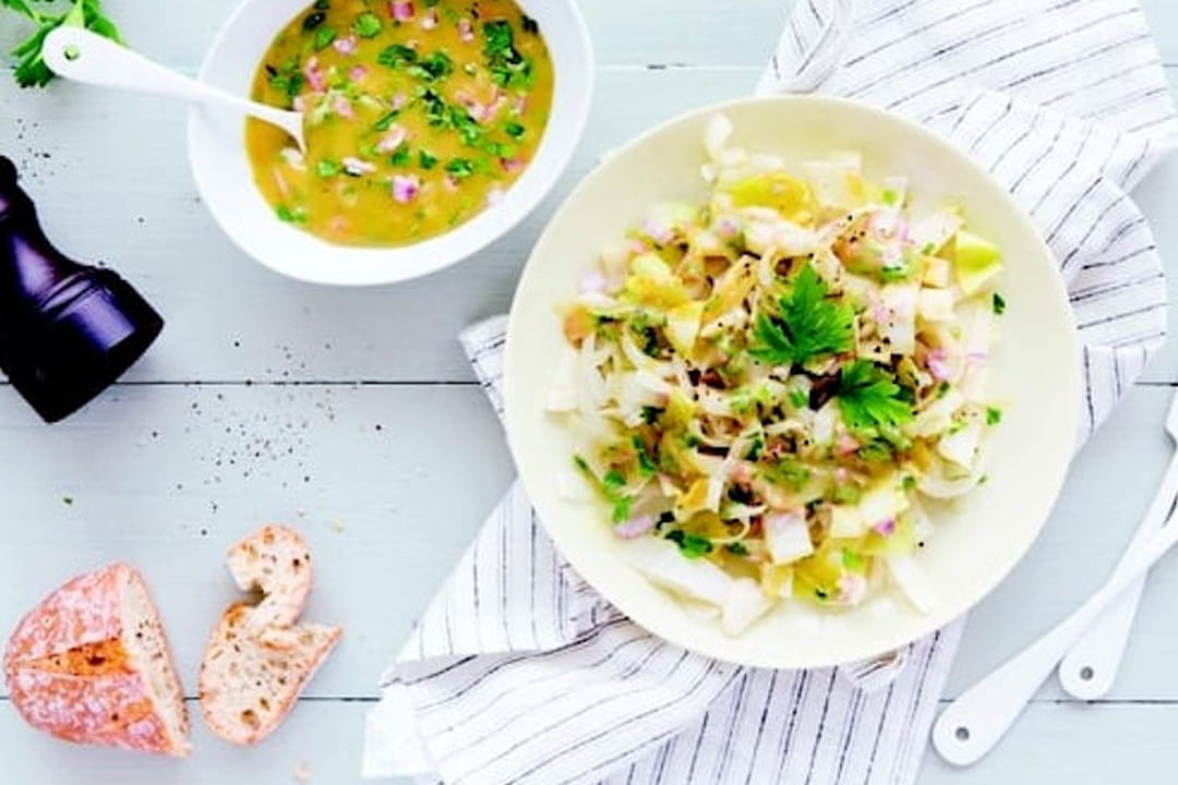Salade d'endives et sa vinaigrette aux échalotes, moutarde et persil