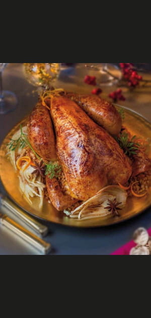 Chapon fermier r&ocirc;ti aux parfums d'agrumes et d'anis