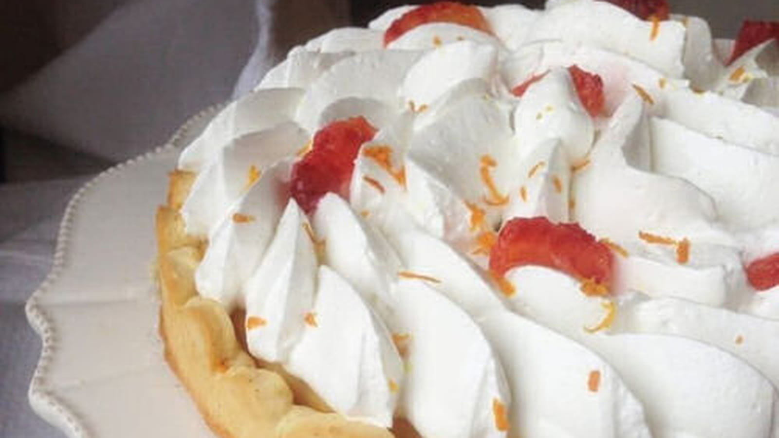 Tarte à l'orange sanguine meringuée