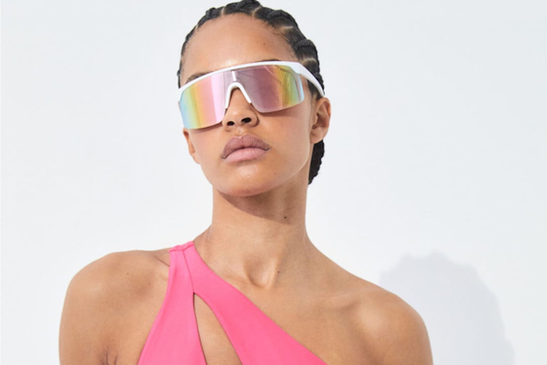 Maillot de bain une pièce asymétrique rose