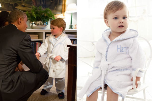 Un peignoir brodé pour le prince George