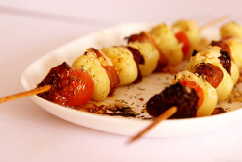 Brochette de gnocchi, saveurs du Sud