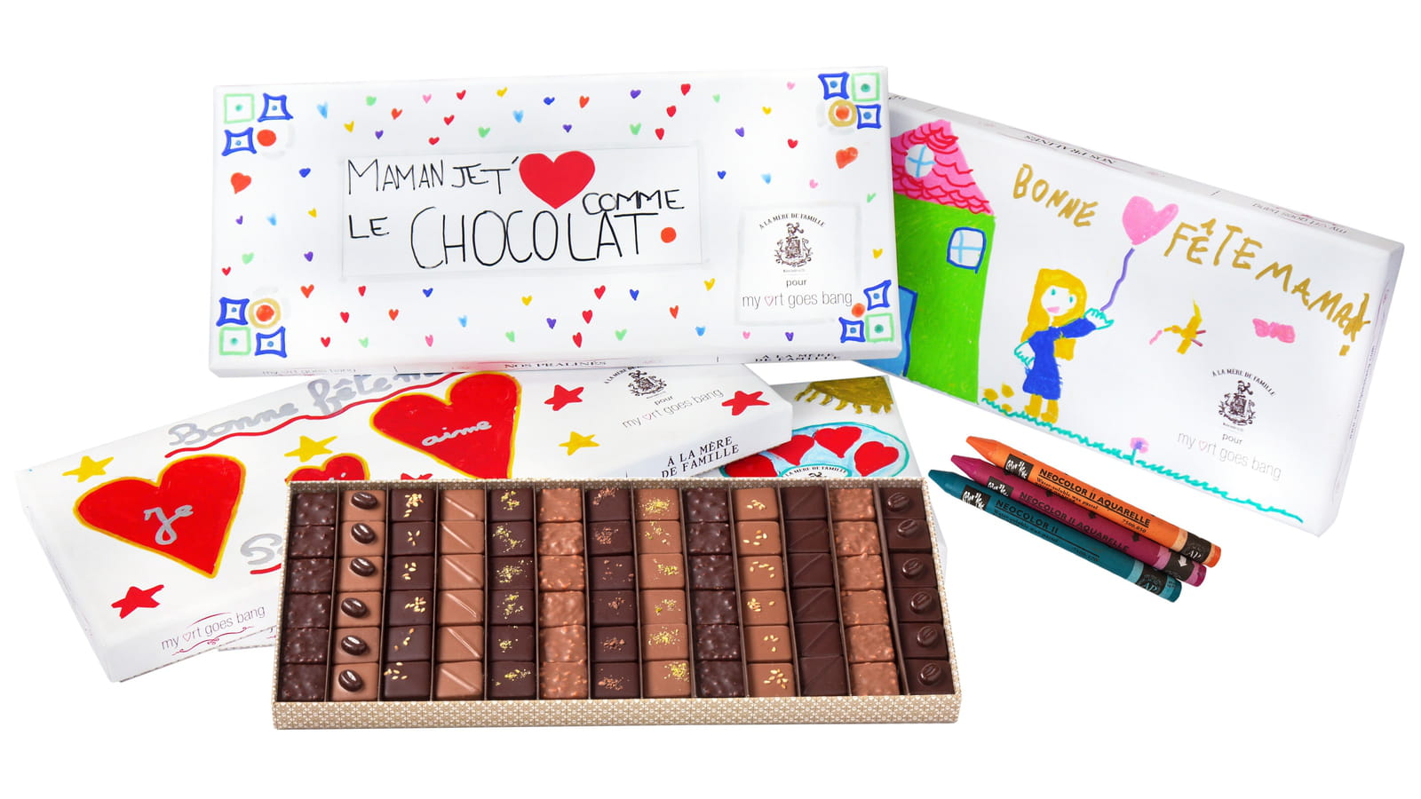 Coffret Nos Pralinés d'A la Mère de Famille x My art goes bang
