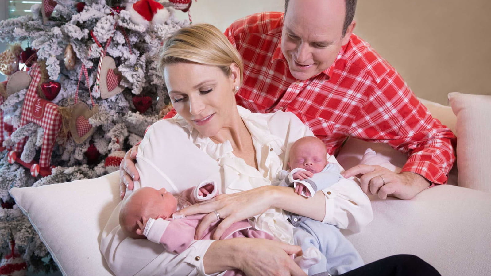 Charlène de Monaco, Gabriella Grimaldi, Jacques Grimaldi et le prince Albert II