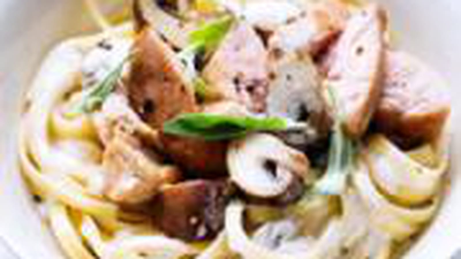 Ris de veau et linguines crémeuses aux champignons
